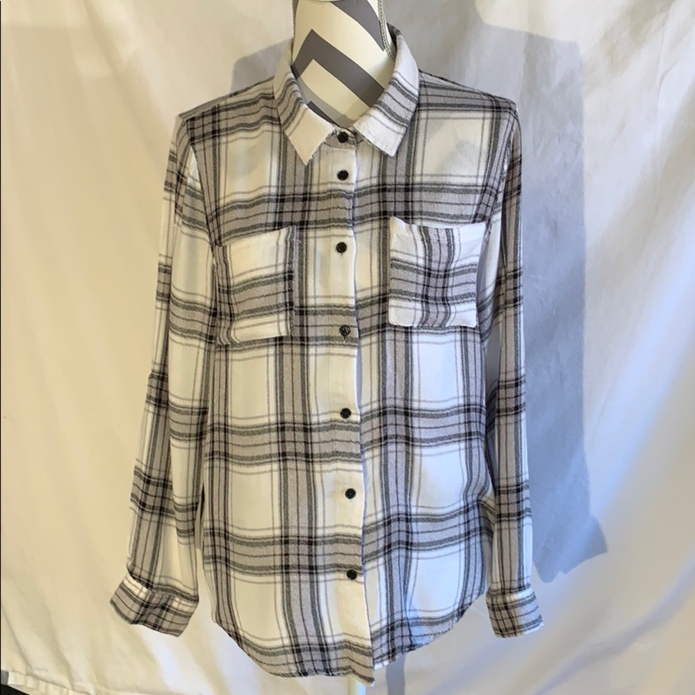 Long Sleeve Button Down Plaid Shirt